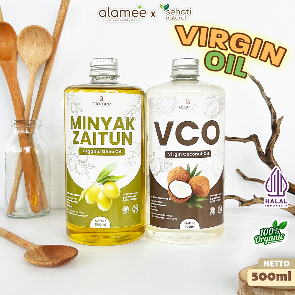 

ALAMEE Virgin Coconut Oil Minyak Zaitun Kelapa Murni Extra VCO Dapat Di minum Di masak Organik 500ml