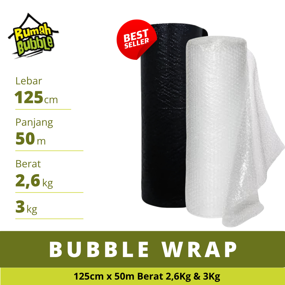 

BUBBLE WRAP Tebal Warna Bening Hitam Berat 2,6 dan 3 kg