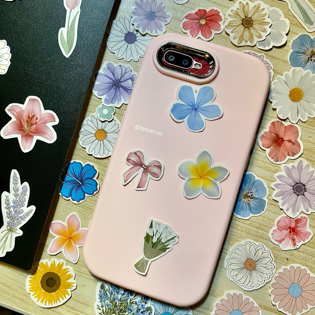 

50+ PCS Stiker Bunga Aesthetic | Flower Sticker | Stiker Cromo Glossy 2-5 cm untuk Laptop HP iPad Botol Jurnal DIY