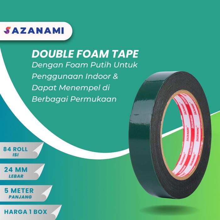 

1 BOX DOUBLE TAPE FOAM HITAM 24MM 1" X 5M SAZANAMI DOUBLE TAPE BUSA