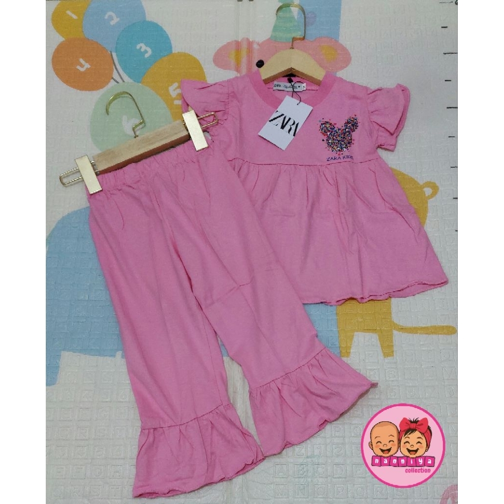 Set cutbray zara minnie anak perempuan