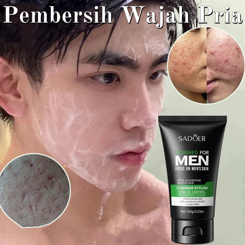 Pembersih wajah pria Sabun jerawat muka pria Pembersih jerawat dan komedo Face Wash Acnes Kontrol Mi