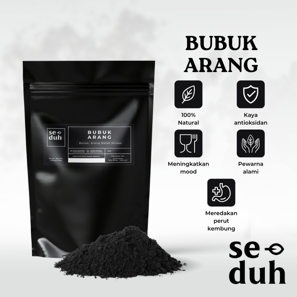 

Seduh Activated Charcoal Powder / Bubuk Arang Karbon Aktif - 100 Gram