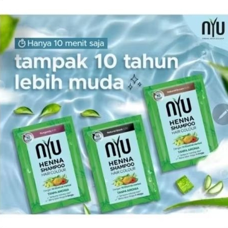NYU henna shampo hair colour pewarna rambut cat rambut shampo