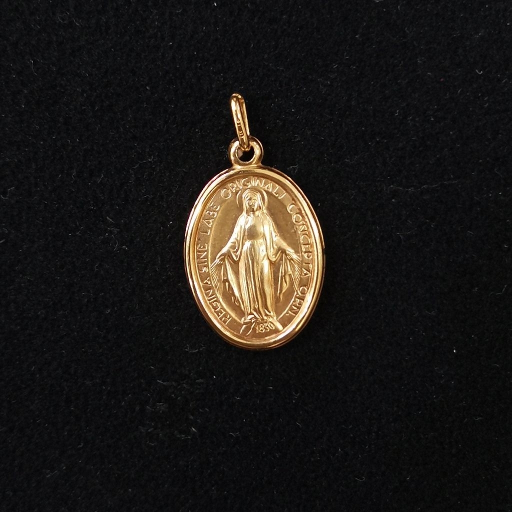 Liontin Medali Bunda Maria Emas Italy (KP 679)