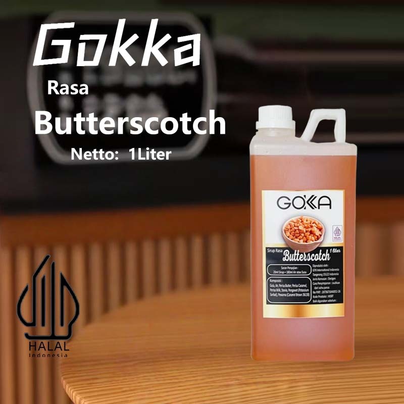 

Gokka Sirup Butterscotch 1Liter - Flavoured Syrup 1Lite - Hotel Restauran Cafe - HALAL- Butterscotch Syrup
