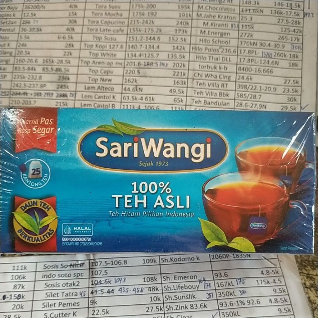 

SARI WANGI KOTAK CELUP ,PER BOX.