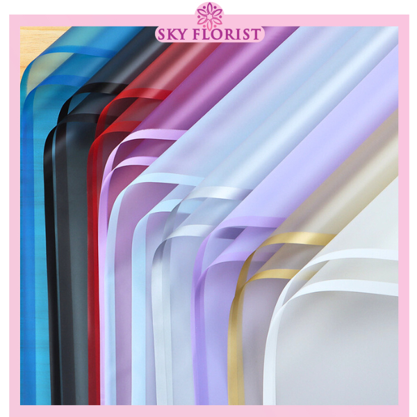 

20 LEMBAR Kertas Buket Bunga List Warna Flower Wrapping Paper Transparent Color Frame Cellophane KB05