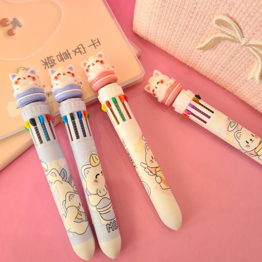 

Pulpen Kucing 10 Warna Lucu – Multi Color Pen Imut untuk Sekolah & Kantor