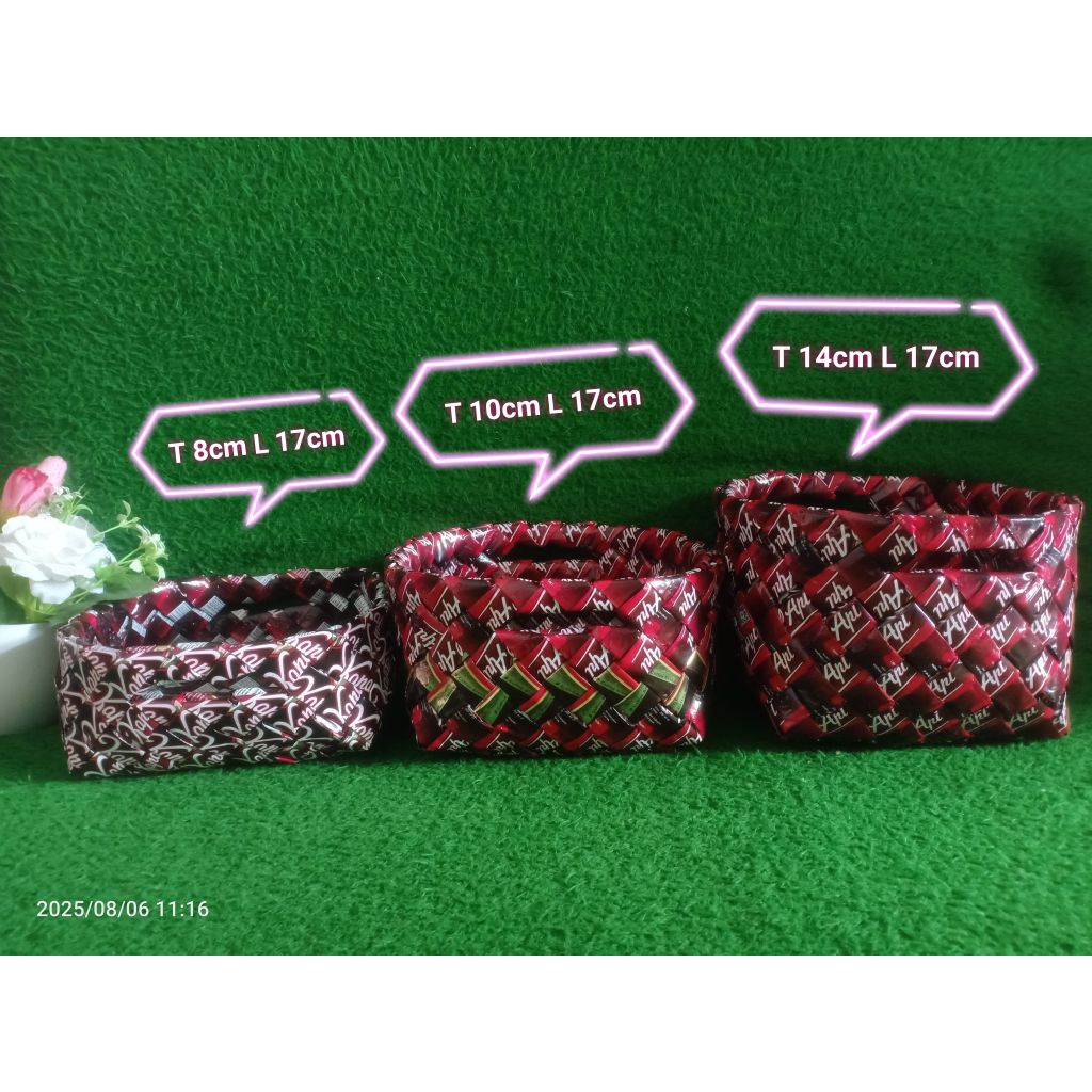 kerajinan tangan, keranjang serbaguna dari bungkus kopi.