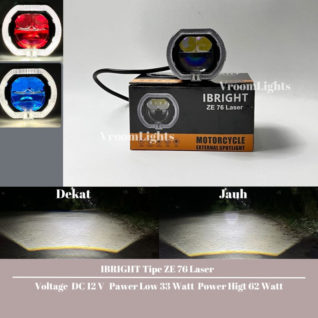 IBRIGHT ZE 76 LASER - Biled Matrix 2 Laser 2,5 Inci Blue Lens