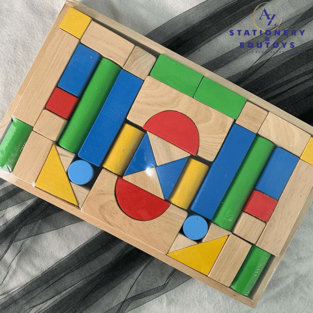 Mainan Edukasi Balok Kayu Besar / Mainan Susun Balok isi 42 PCS / Mainan Kayu / Wooden Toys