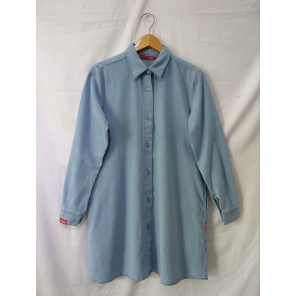 Dauky tunik jeans wanita preloved pakaian muslim second