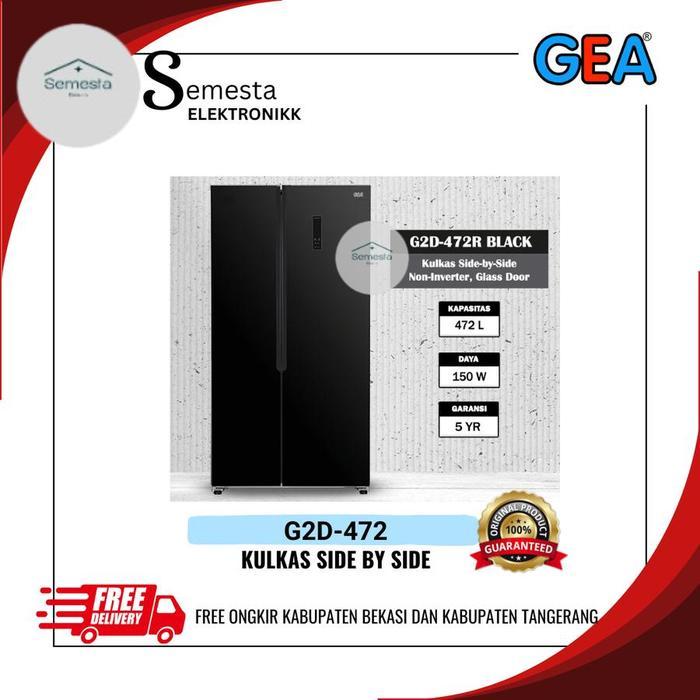 GEA G2D 472 BLACK KULKAS SIDE BY SIDE GEA G2D-472 Hitam 472 Liter