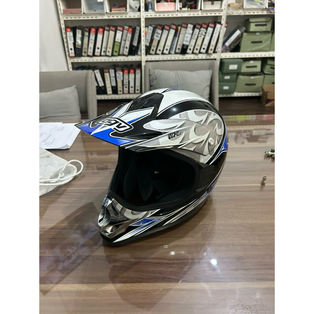 Helm AGV RCS XL Original – Off Road / Motocross – Putih Hitam Biru