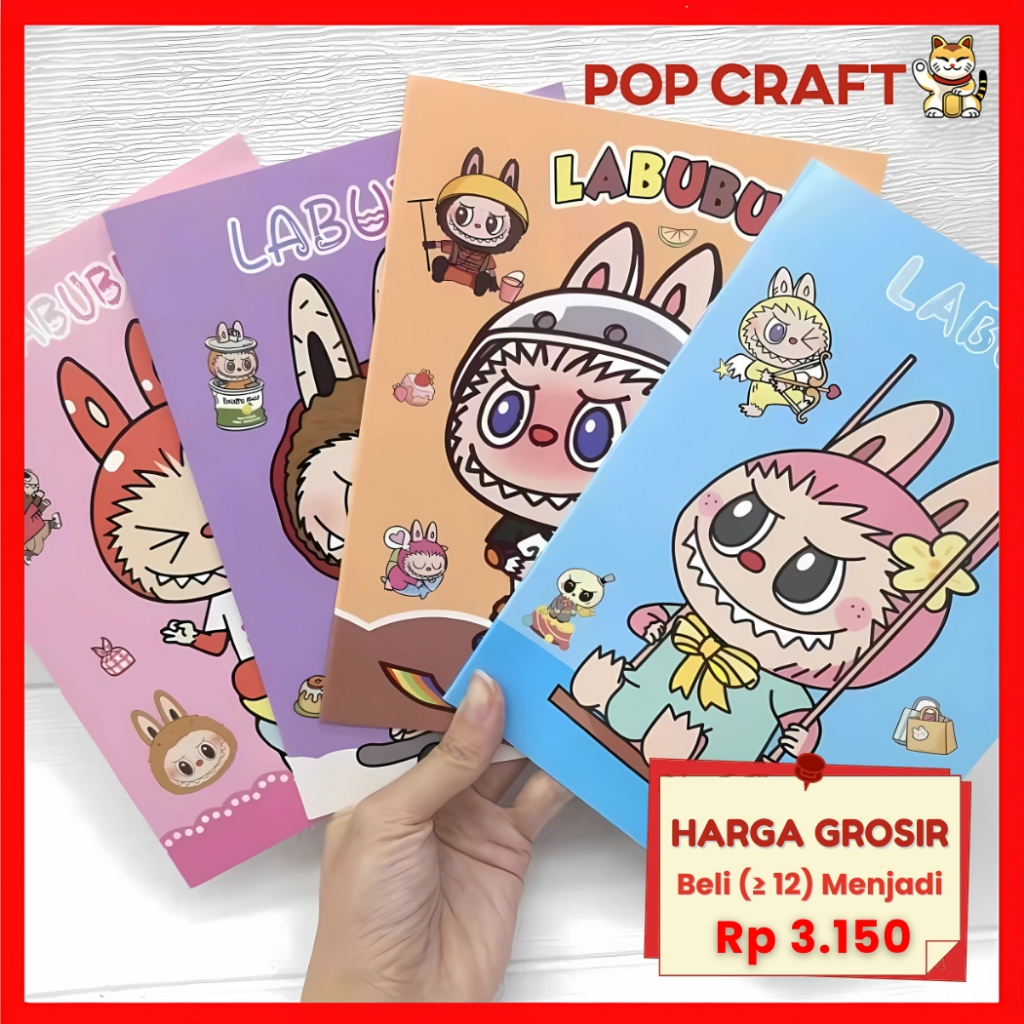 

PC Buku Tulis Aesthetic Notebook Karakter Labubu Lucu Buku Catatan Sekolah Buku Tulis Kertas A5 ATK
