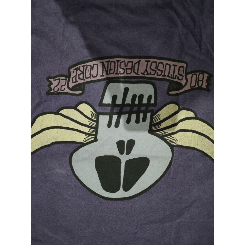 kaos Stussy skull purple Made in USA