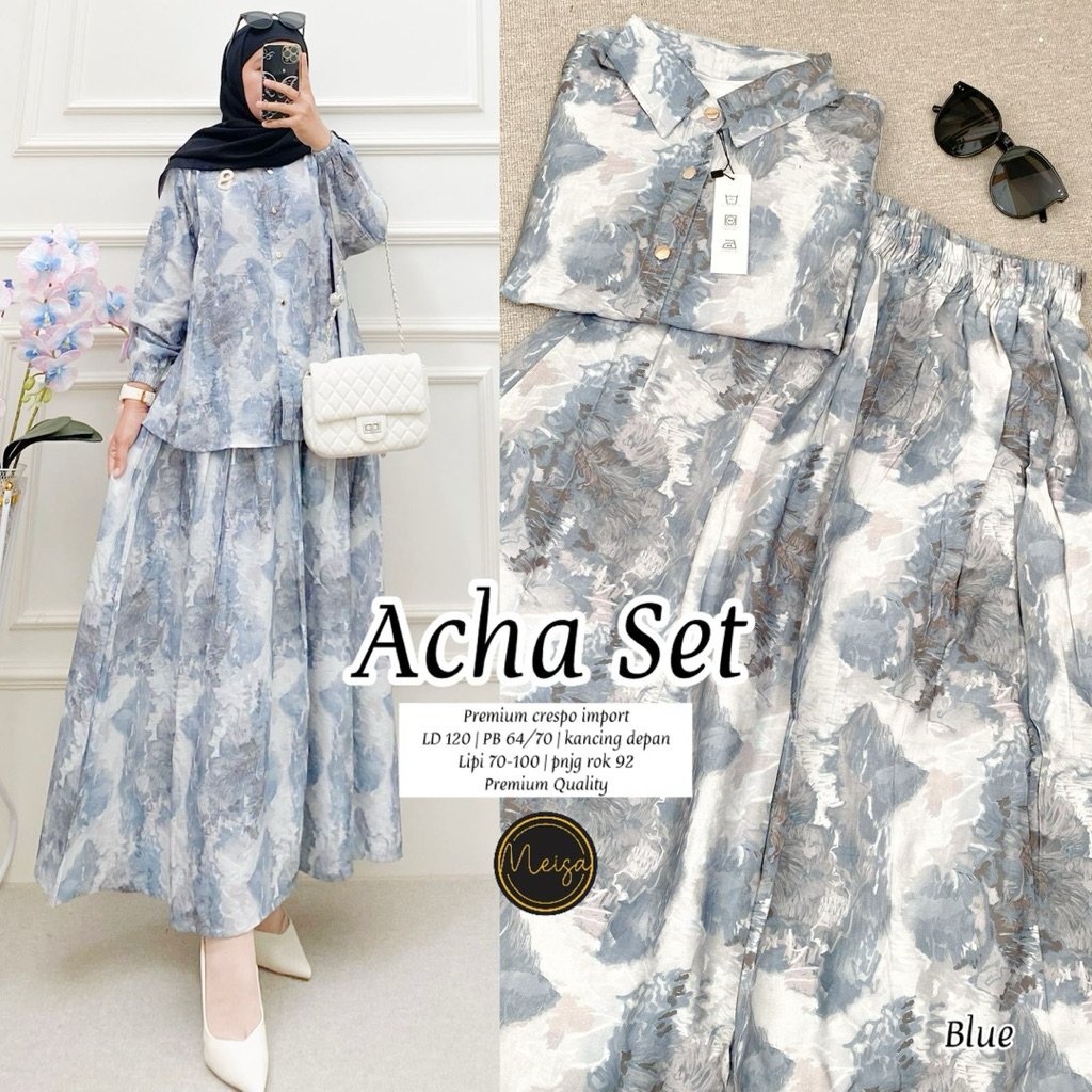 SETELAN WANITA ACHA SET ROK BEST SELLER REALPICT