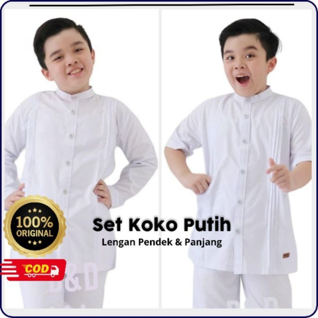 koko Anak lengan pendek putih//koko putih