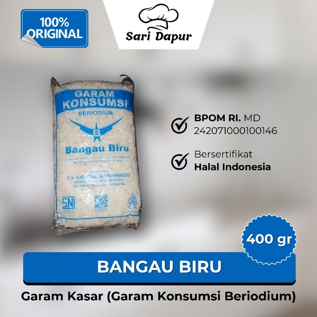 

BANGAU BIRU Garam Kasar 400gr