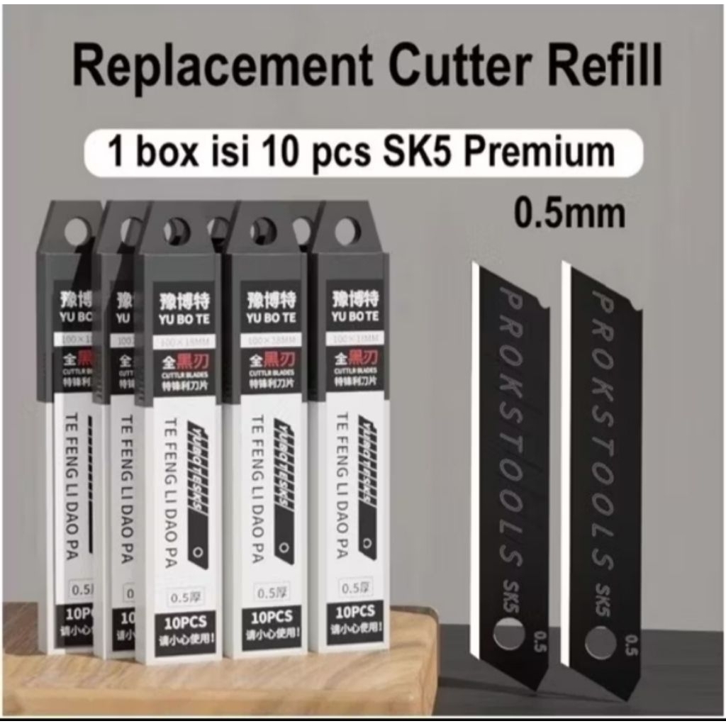 

Isi CUTTER REFILL 1 BOX ISI 10pcs SK5 PREMIUM