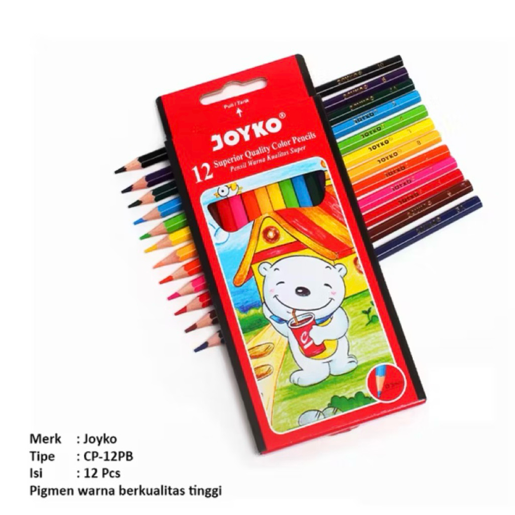 

Pensil Warna Joyko 12 Warna || Quallity Colour Pencils
