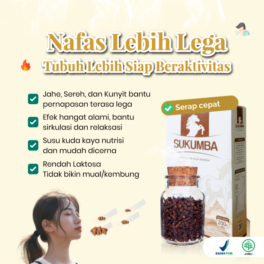 

SUKUMBA - Susu Kuda Sumbawa Original Untuk Masalah Pernafasan Dan Sendi 200 Gram