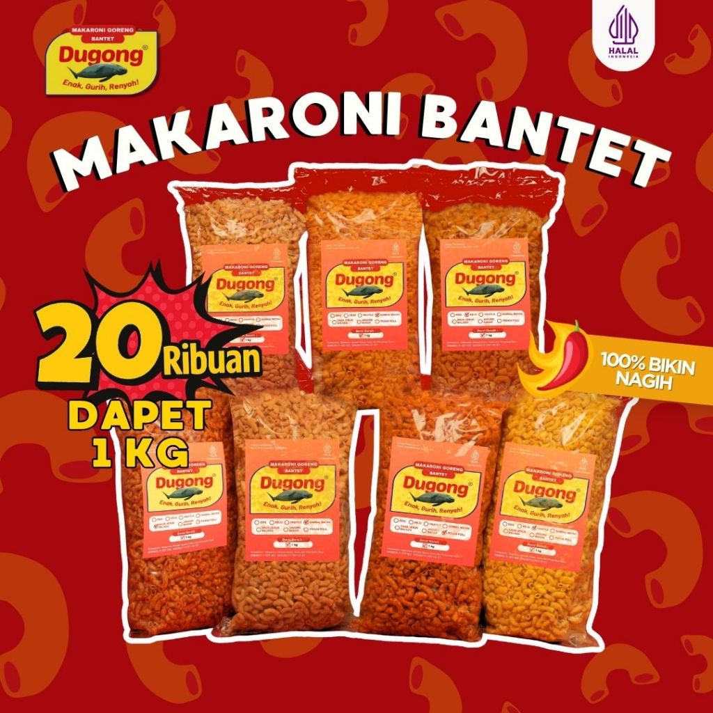 

Makaroni Dugong - Makaroni Bantet Jumbo 1 KG | Makaroni Pipa Makaroni Pedas