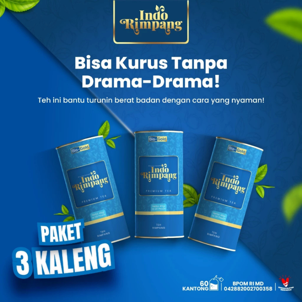 

3 KALENG Bio Gold Teh Indo Rimpang - Teh Menurunkan Berat Badan Diet Detox Ala JSR BPOM