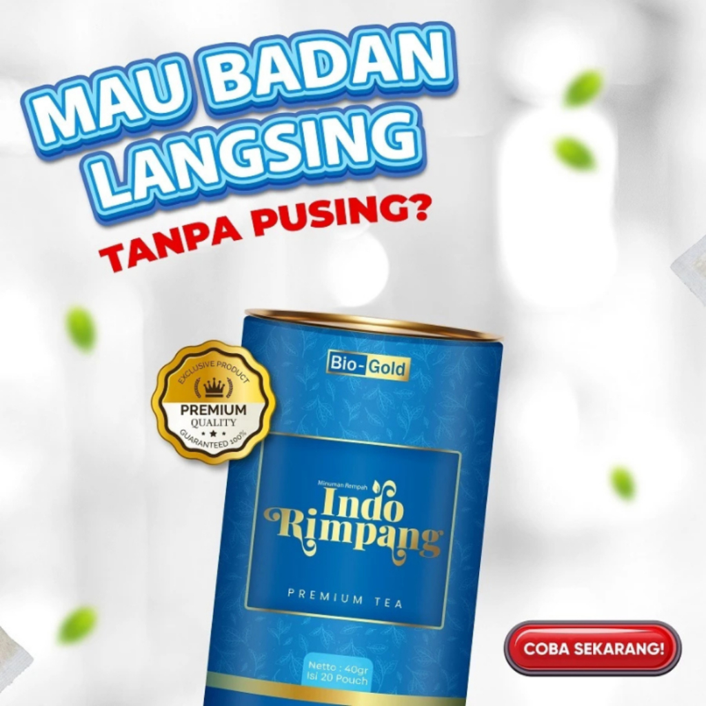 

Bio Gold Indo Rimpang Premium Tea - Teh Herbal Ramuan JSR Bantu Turunkan BB Diet Detox
