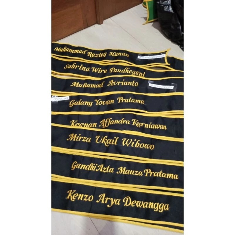 Selempang Wisuda Custom Nama untuk Anak dan Dewasa Free Bordir
