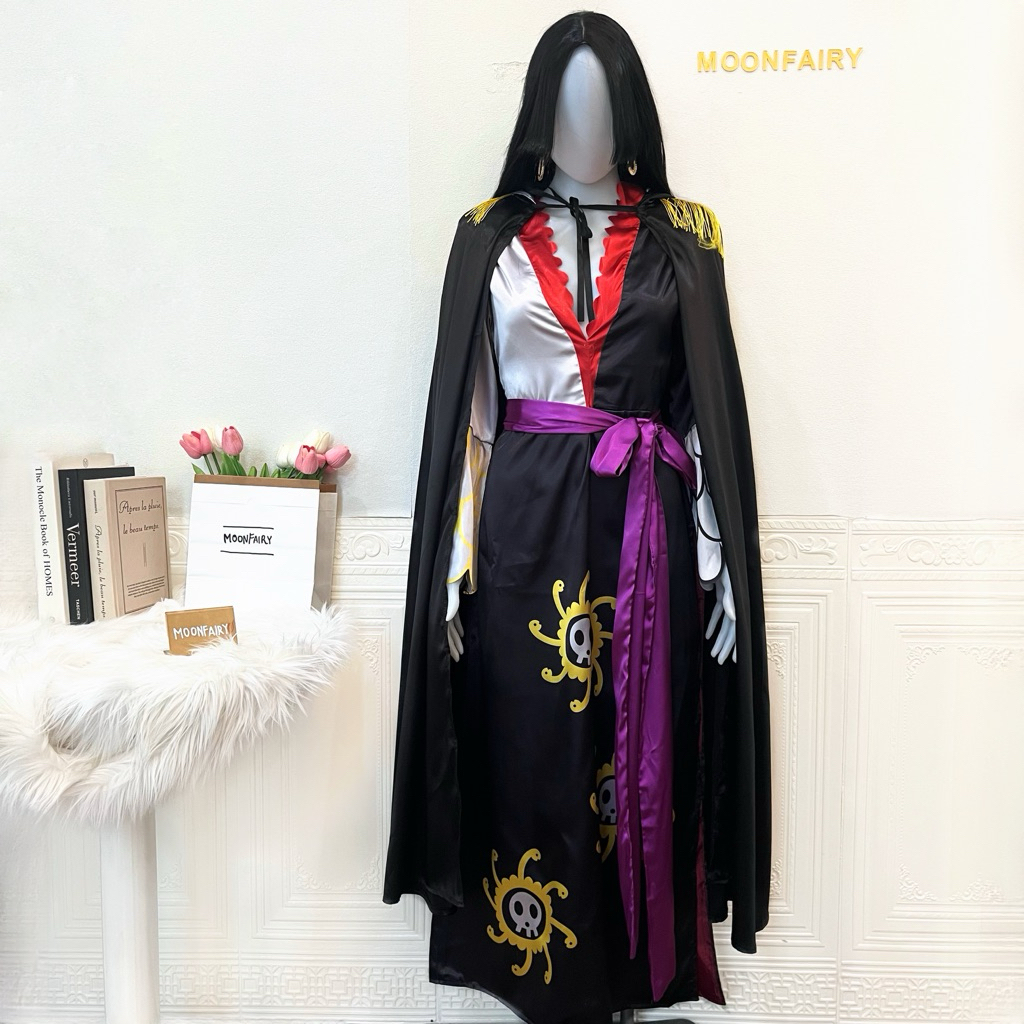 Moonfairy - One Piece Boa Hancock Stampede Cosplay Costume Anime Fullset Wig Kostum Halloween