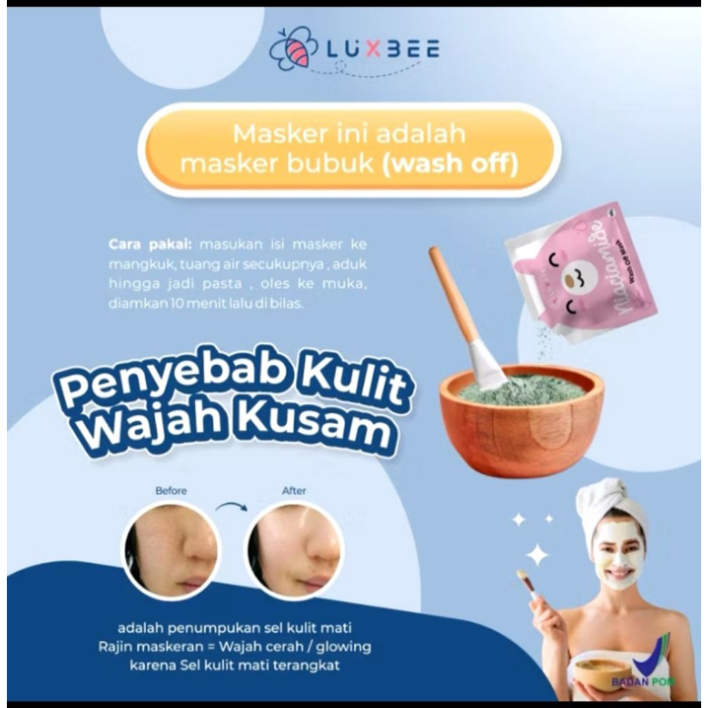 Masker luxbee masker wajah bubuk