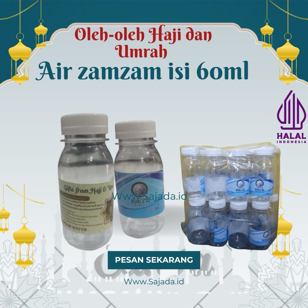 

Paket Hemat Air zamzam Satu pack isi 22 botol/60ml oleh oleh haji dan umroh