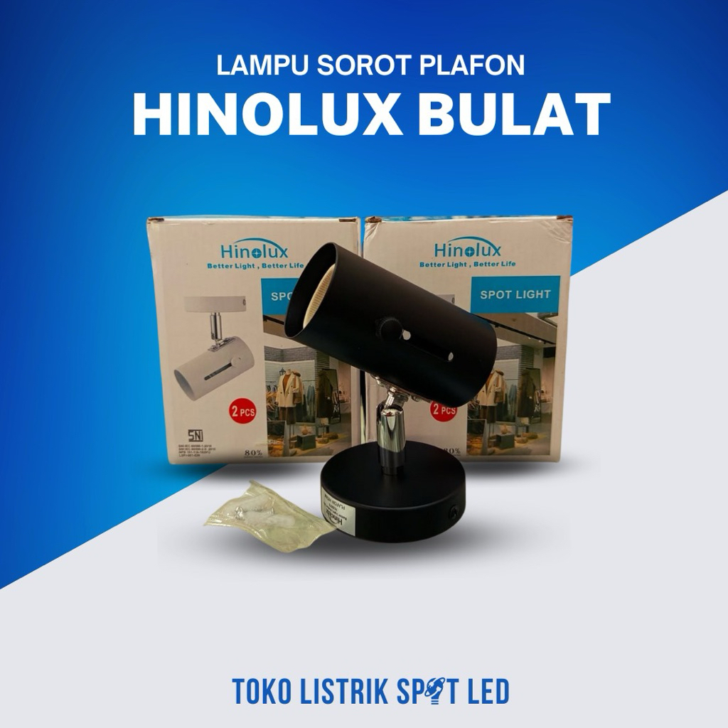 Kap Lampu Sorot Plafon Tempel Hitam