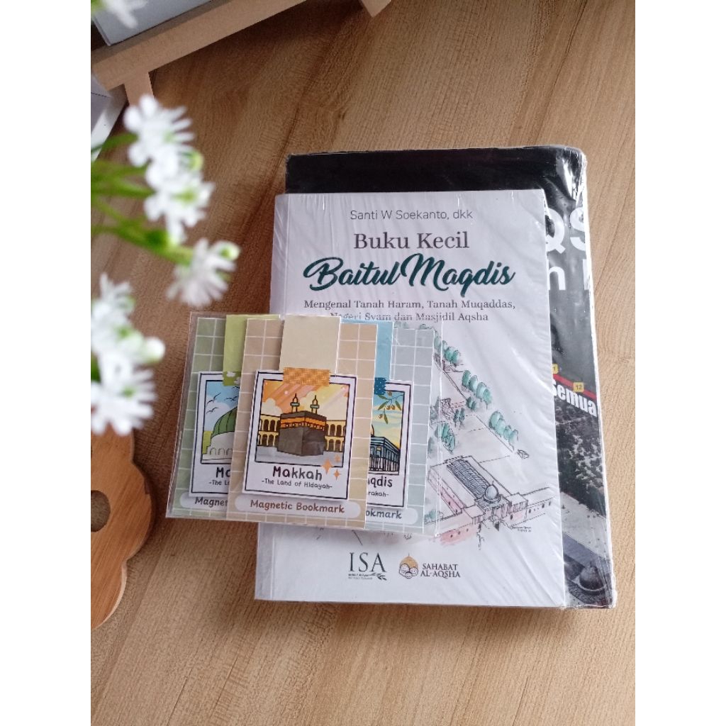 (PAKET BUNDLING) BUKU KECIL BAITUL MAQDIS & MAGNETIC BOOKMARK 3 MASJID