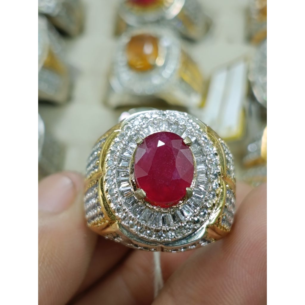 NATURAL RUBY BURMA MYANMAR (PIGEON BLOOD) RING QUNSAR CROM PERAK