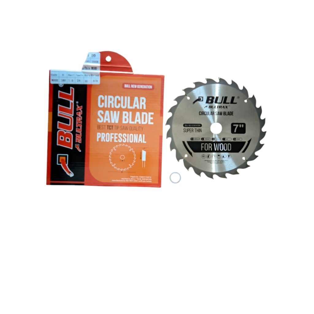 BULL Circular Saw Blade 7 Inch 24T – Mata Gergaji Kayu Profesional super thin tct