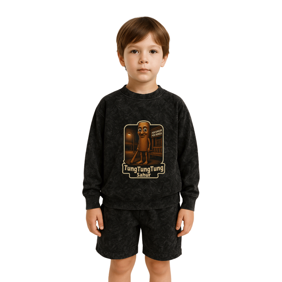 My In Setelan Kaos Anak Anomali Washing Lengan Panjang - Boys And Girls T-Shirt Set Wash Cotton