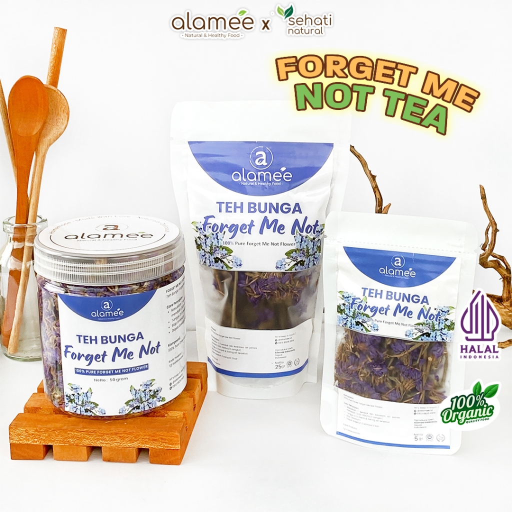 

ALAMEE Teh Bunga Forget Me Not Flower Tea Organik Kering Dried Sehat Alami Asli Organic 25 Gr