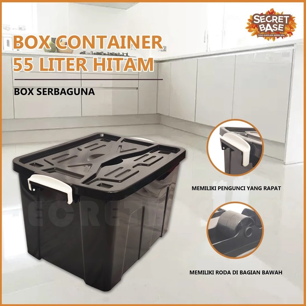 Kontainer Storage Box  50 Liter Container hitam