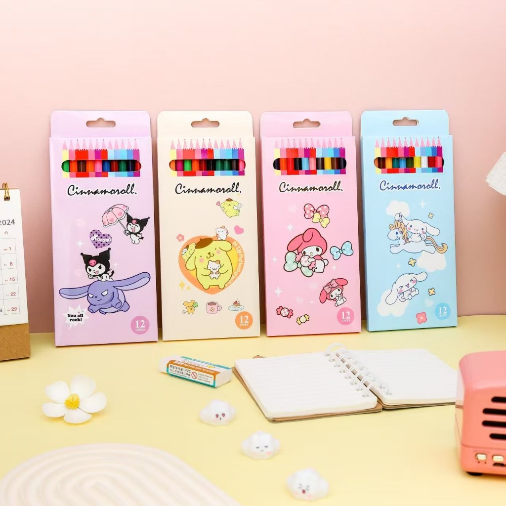 

3686 Pensil Warna ATK isi 12 Karakter Sanr1o Kuro Grosir Stationery set / Mewarnai dan menggambar