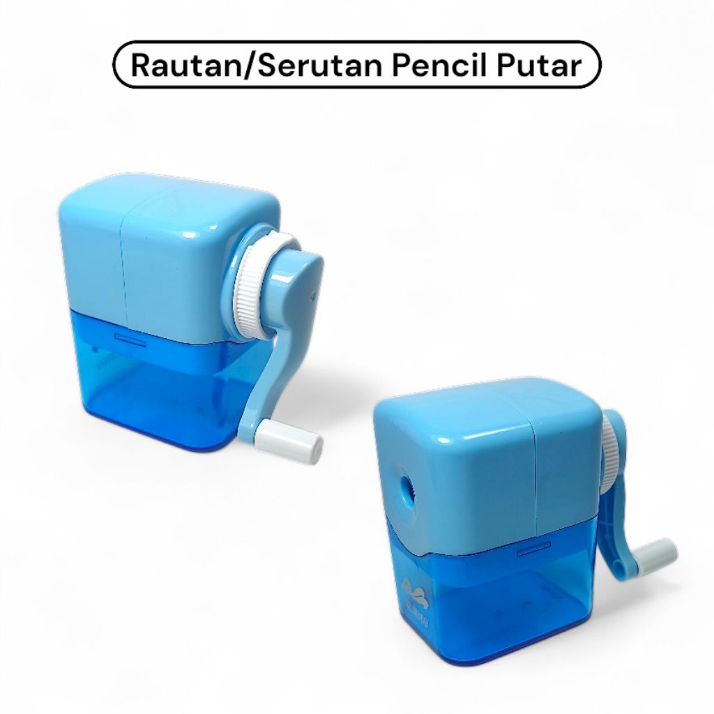 

Serutan Meja (kotak) / Rautan putan manual – Serutan Pensil Meja dengan Wadah Penampung