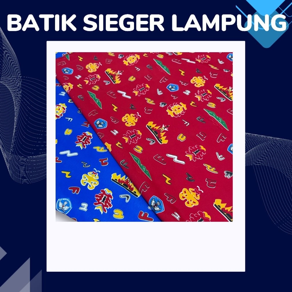 KAIN BATIK MOTIF SIEGER GAJAH LAMPUNG UNTUK SEKOLAH BAHAN TEBAL SANWOS HALUS LEBAR 1.5 METER