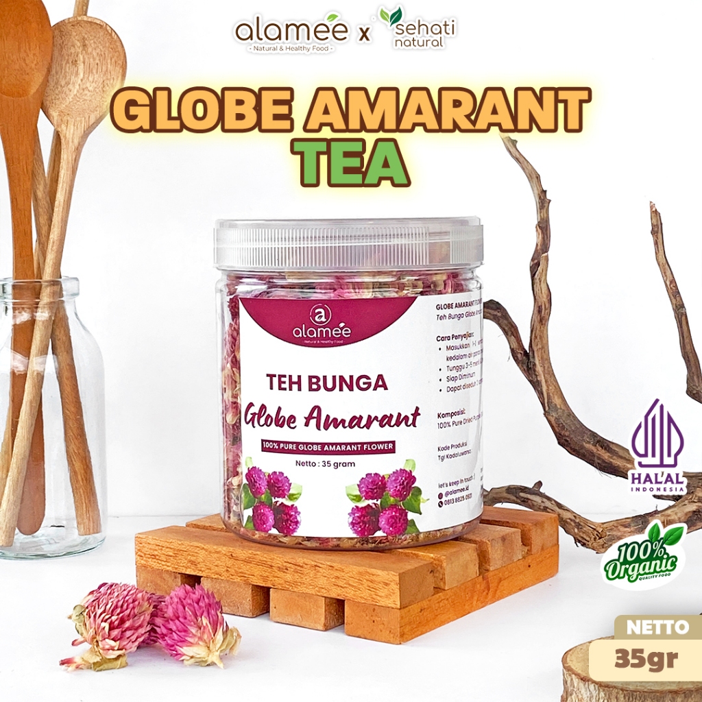 

Teh Bunga Globe Amaranth Tea Herbal Kering Organik Herbal Organic Asli Dried Flower Alami 35gr
