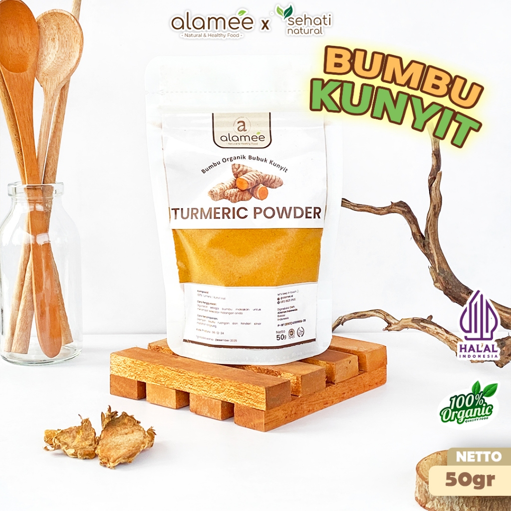 

ALAMEE Kunyit Bubuk Turmeric Seasoning Powder Ground Bumbu Dapur Instan Organik Murni Asli 50g