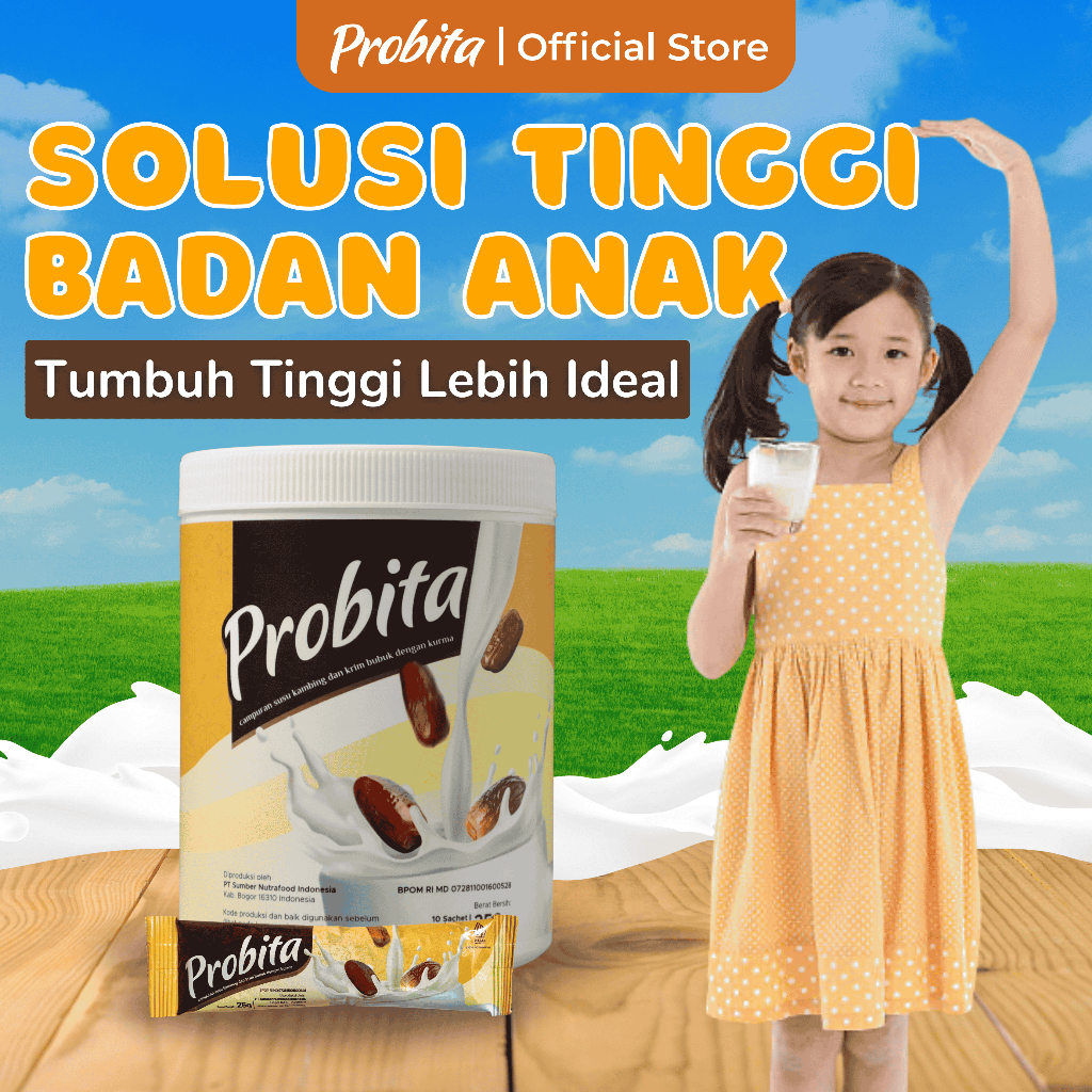 

Probita Susu Kurma Solusi Penambah Tinggi Badan Anak & Remaja - BPOM & Halal