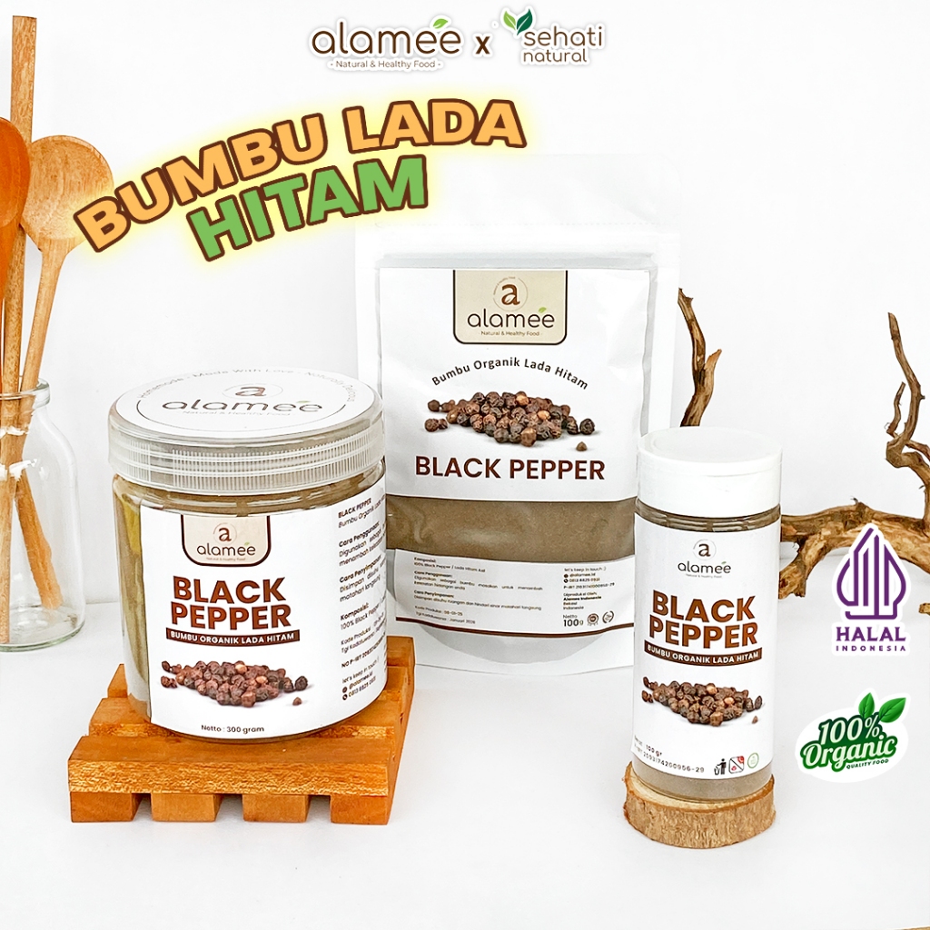 

ALAMEE Bubuk Lada Hitam Blackpepper Seasoning Powder Bubuk Black Pepper Bumbu Dapur Masak 300g