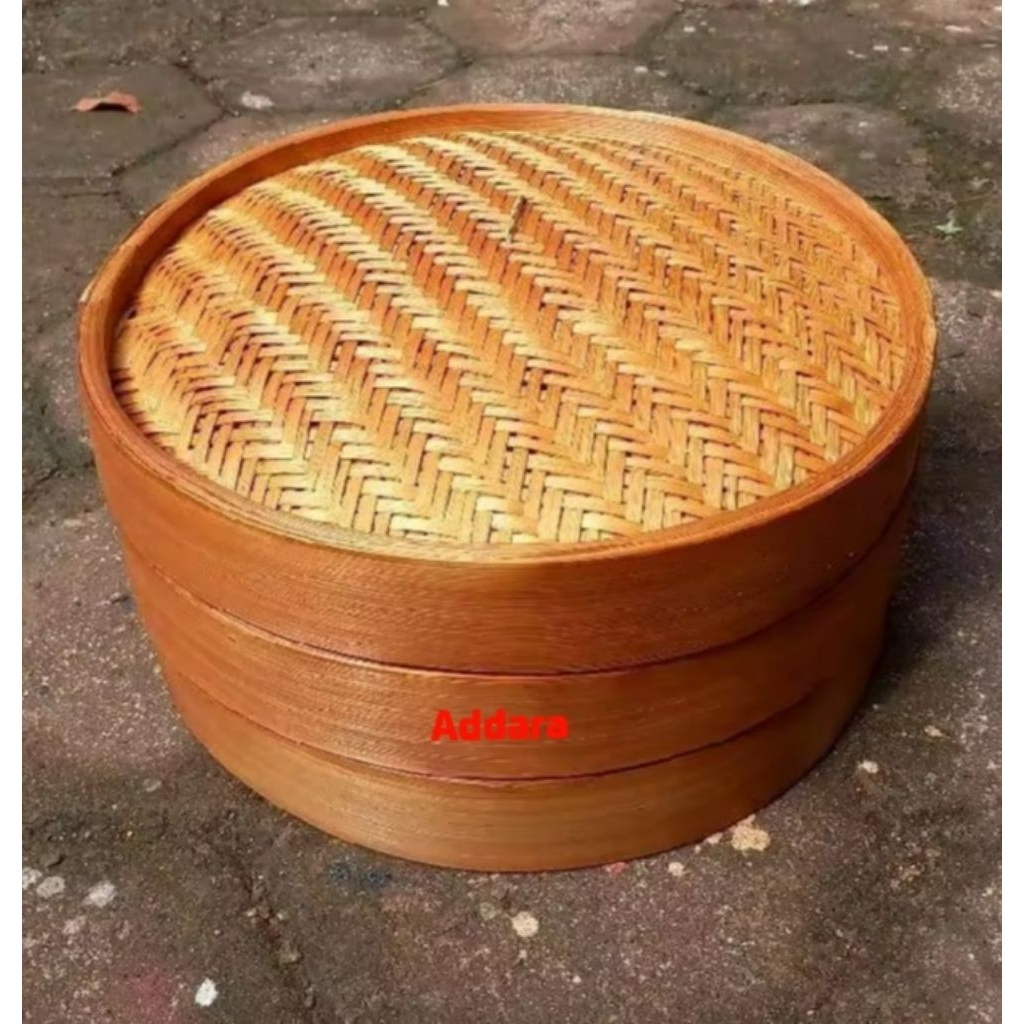 Klakat Bambu Dimsum Kukusan Bambu 30cm 2 wadah 1 tutup