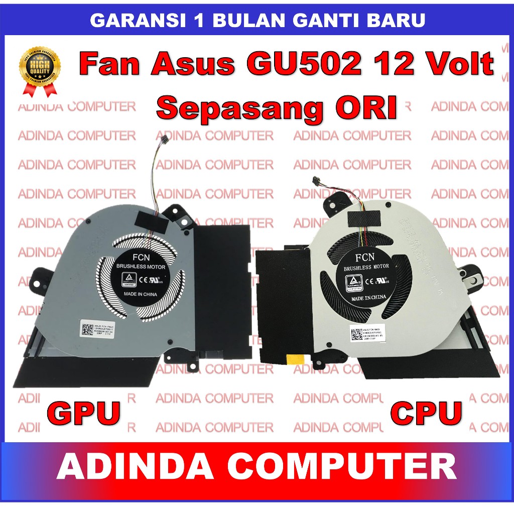 Fan Asus ROG Zephyrus GU502 GU502GV GU502GW GU502LV GU505 12V Sepasang ORI